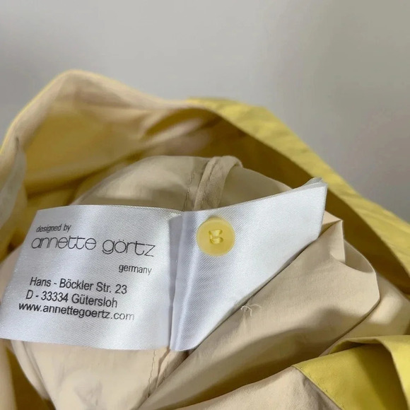 Annette Gortz Womens Size 34 Summer Yellow Three Quarter Button Shirt  Dress - Picture 11 of 14